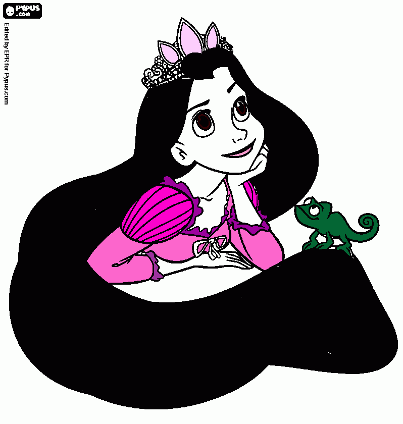 Rapunzel Morena para colorir e imprimir