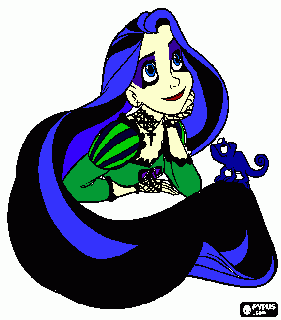 rapunzel rockeira para colorir e imprimir