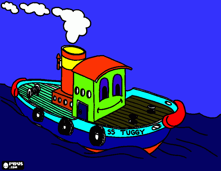 Rebocador para colorir e imprimir