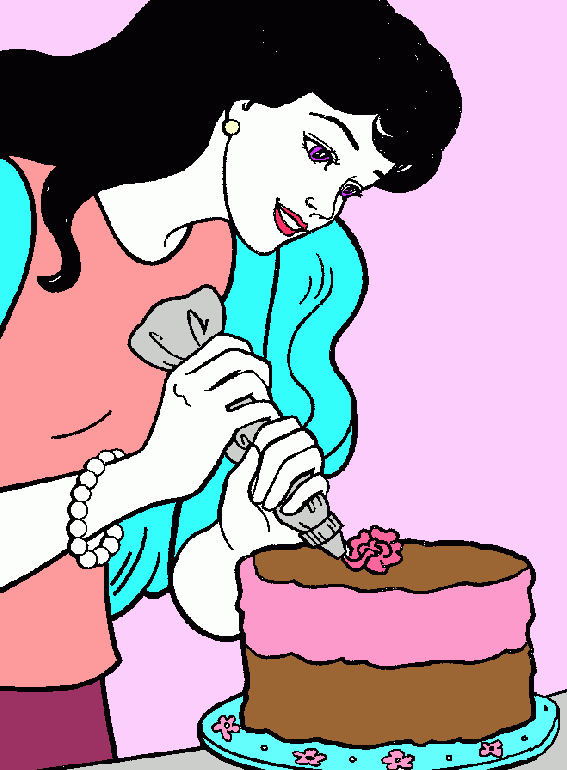 Recheio de bolo com coco. para colorir e imprimir