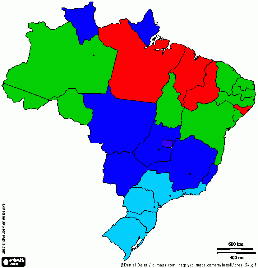 Regionalização por IDH para colorir e imprimir