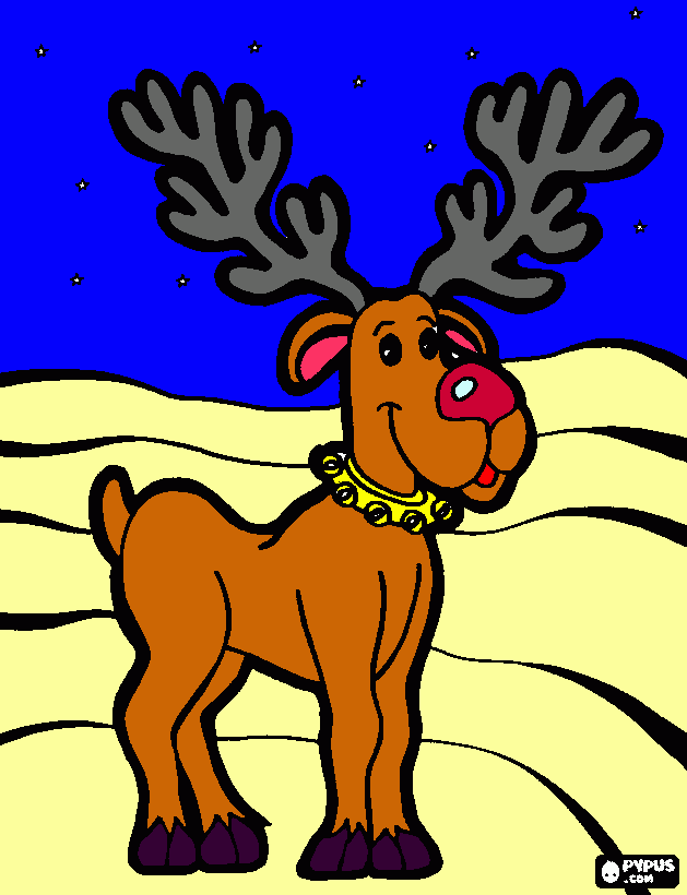 Rena do Papai Noel para colorir e imprimir