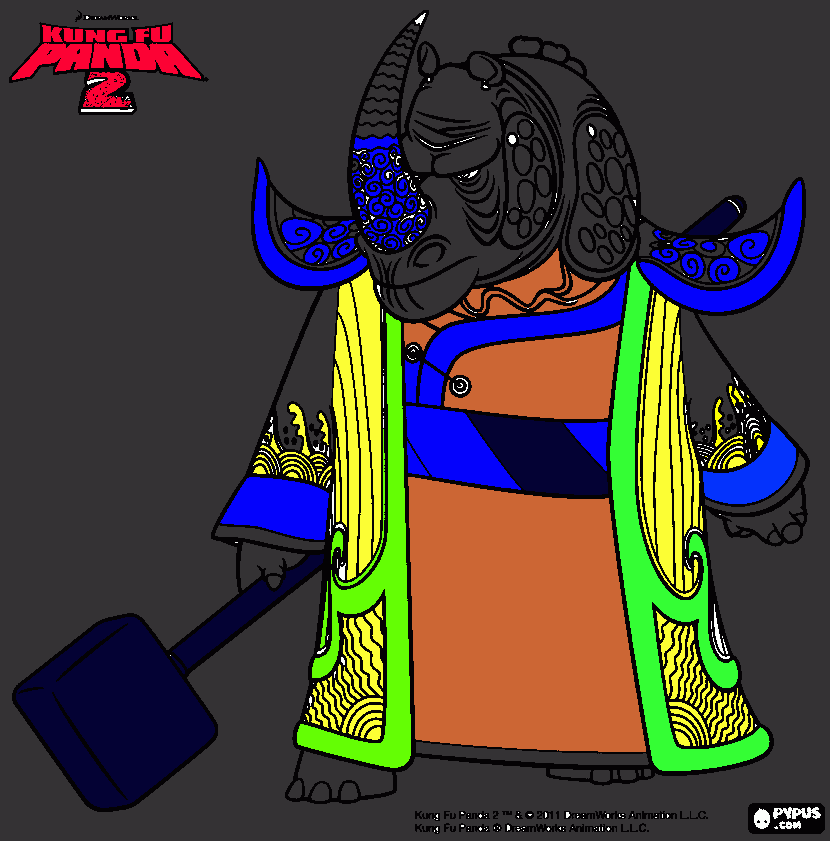 rino para colorir e imprimir