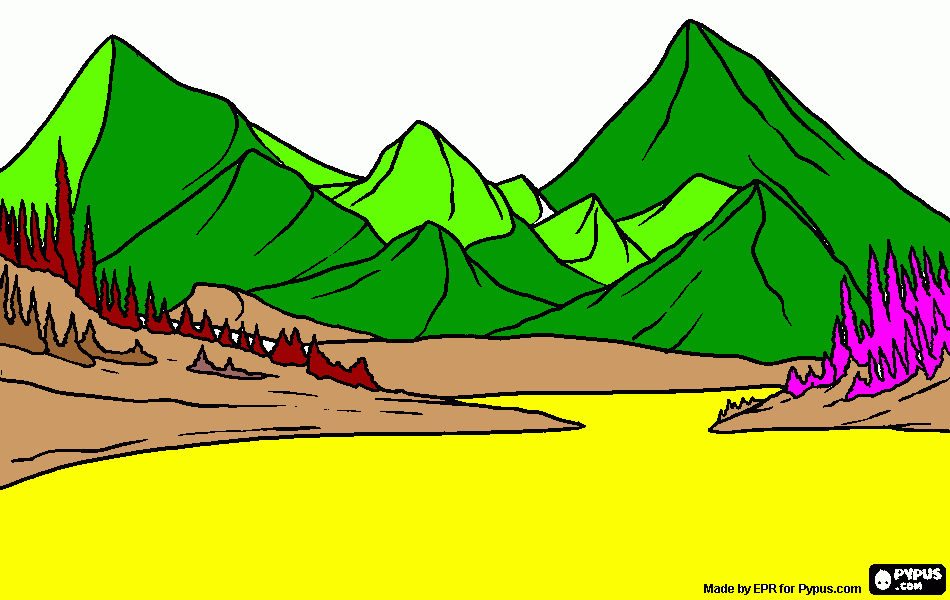 rio amarelo para colorir e imprimir