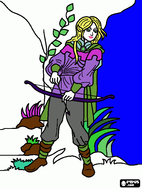 robin hood feminino para colorir e imprimir