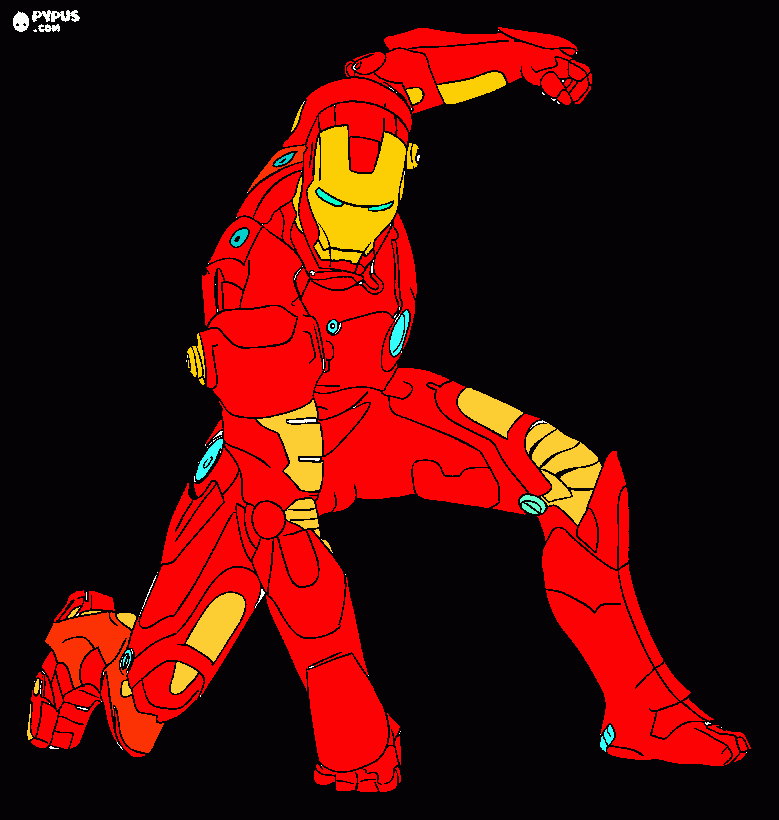 robô vermelho amarelo e azul para colorir e imprimir