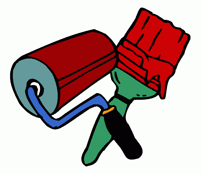 rolo e pincel para colorir e imprimir