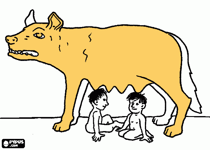 romulo e remo  para colorir e imprimir