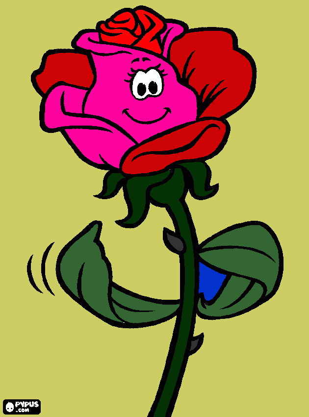 rosa com espinhos para colorir e imprimir