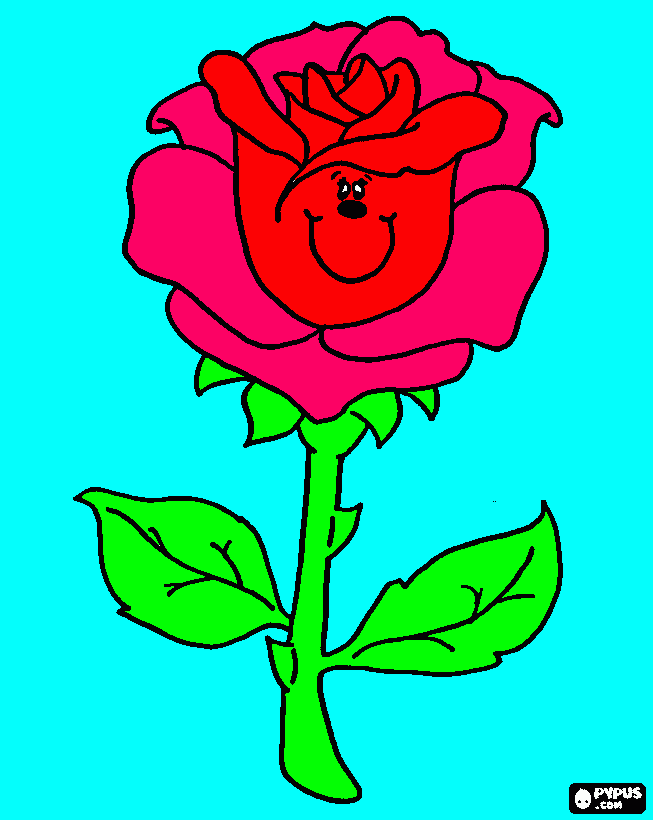 rosa linda para colorir e imprimir