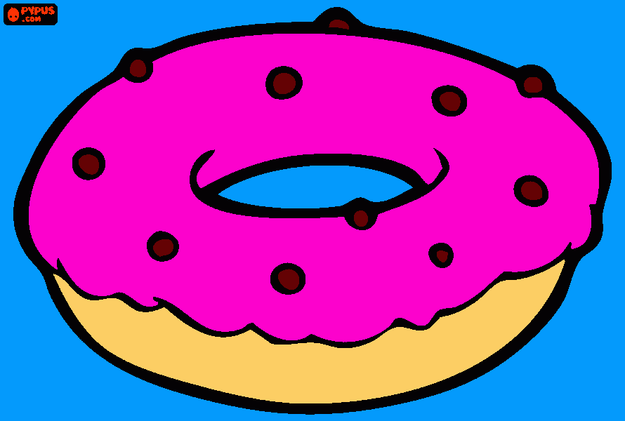 Rosquinha de morango e granulado... para colorir e imprimir