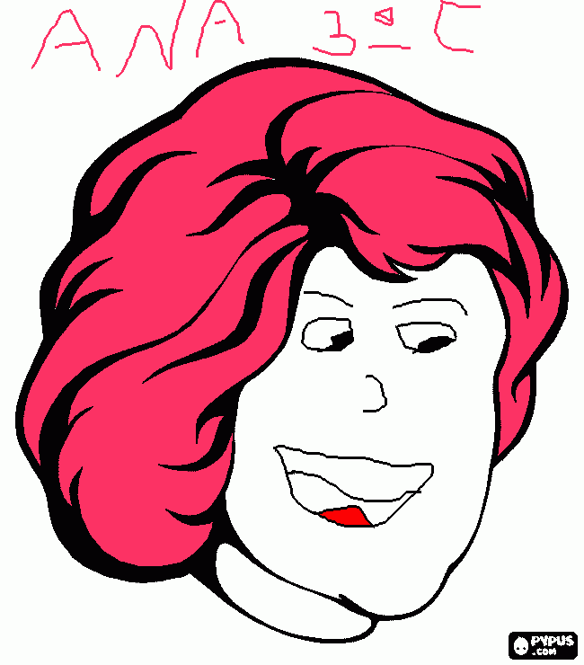 Rosto Ana para colorir e imprimir