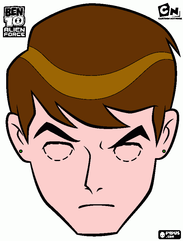 Rosto ben 10 para colorir e imprimir
