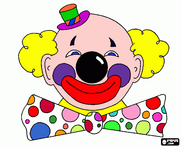 ROSTO DE PALHAÇO para colorir e imprimir