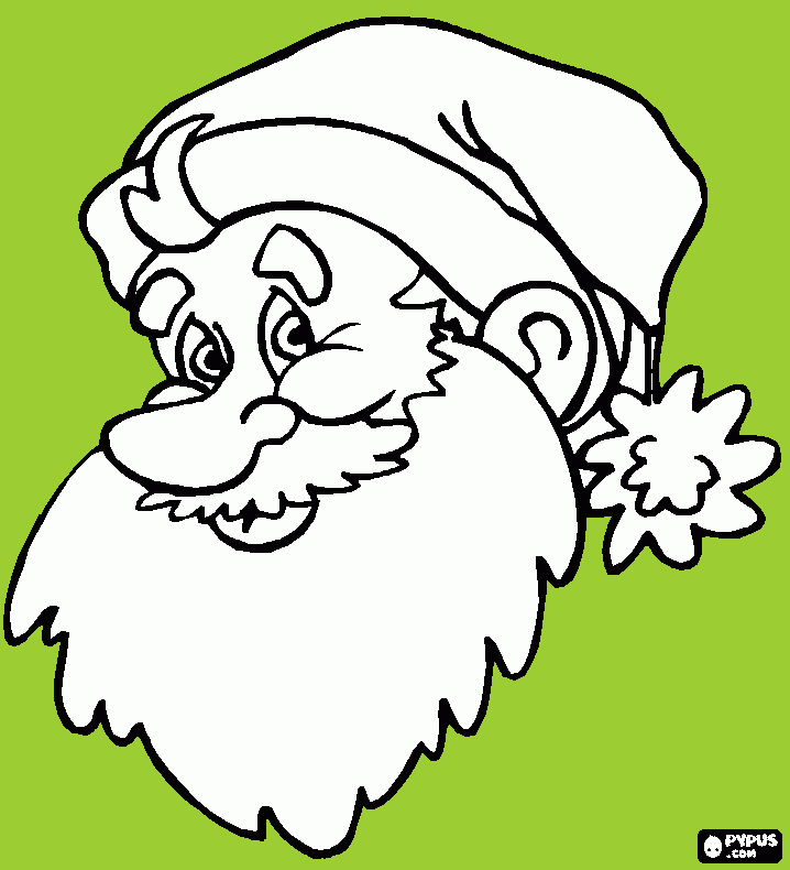 rosto de papai noel em tamanho medio para colorir e imprimir