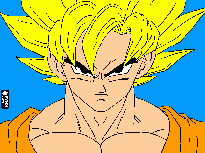 Rosto do Super Saiyan Goku para colorir e imprimir