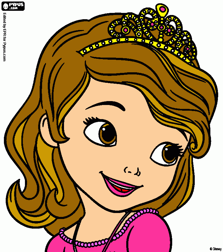 rosto sofhia coroa para colorir e imprimir