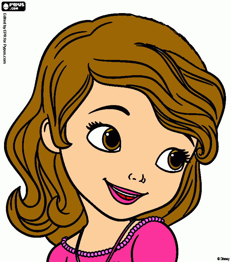 rosto sofhia sem coroa sem reflexo para colorir e imprimir