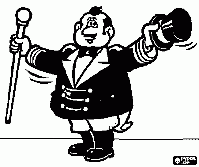 roupa de apresentador de circo para colorir e imprimir