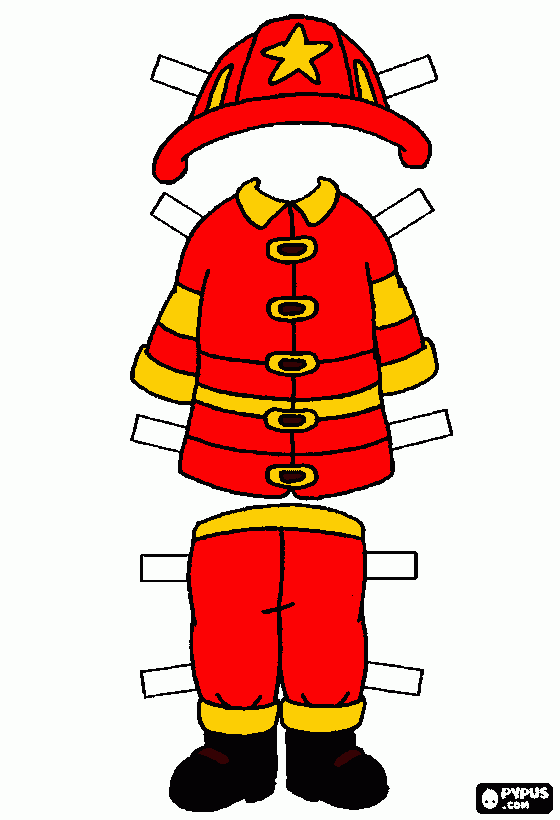 roupa de bombeiro para colorir e imprimir
