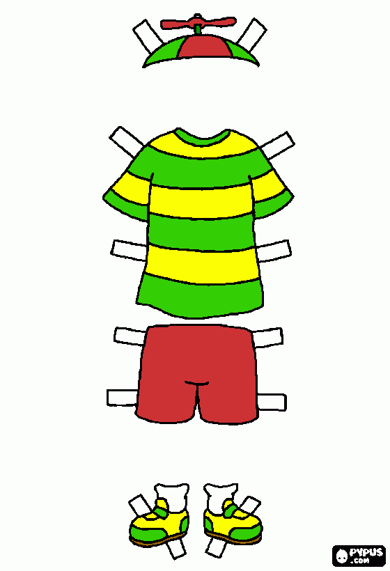 roupas de Caillou para colorir e imprimir