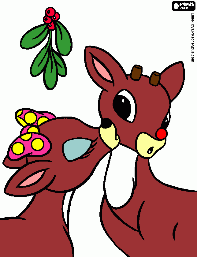 rudolph a rena para colorir e imprimir