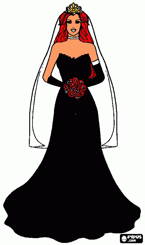 Ruiva você Casando  para colorir e imprimir