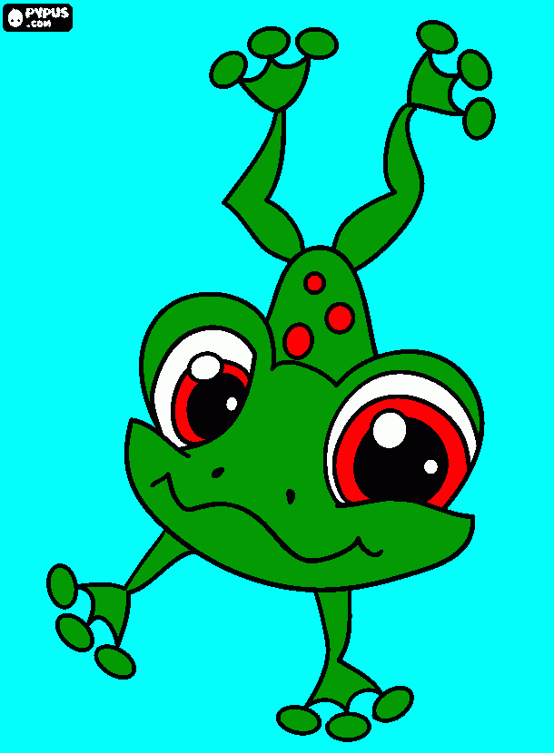 rã de olhos vermelhos no fundo da sua lagoa... para colorir e imprimir