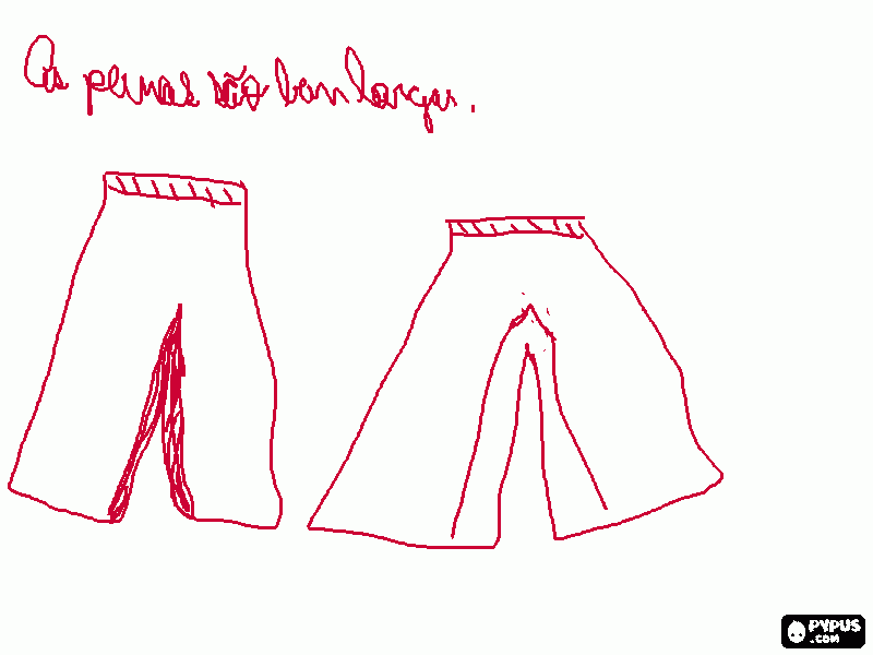 saia calça para colorir e imprimir