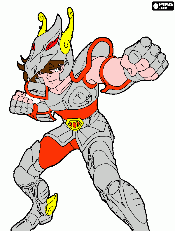 saint seiya para colorir e imprimir