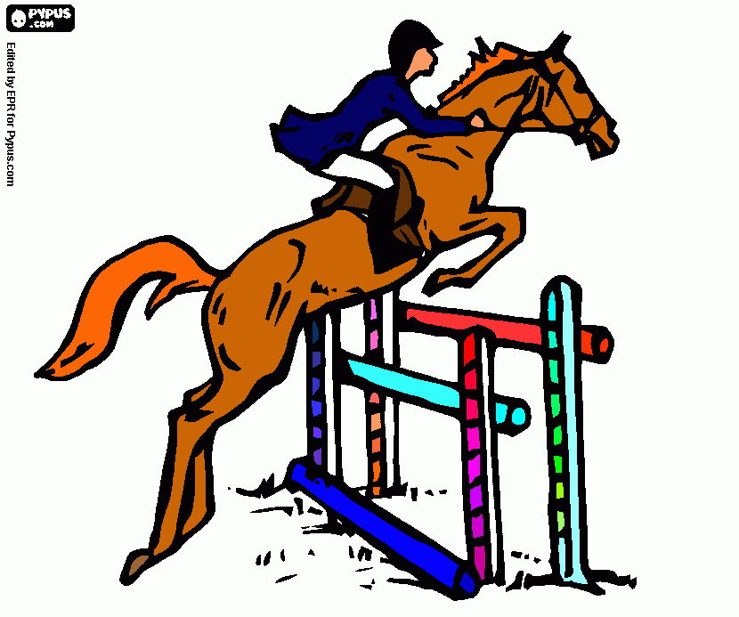 salto/hipismo para colorir e imprimir