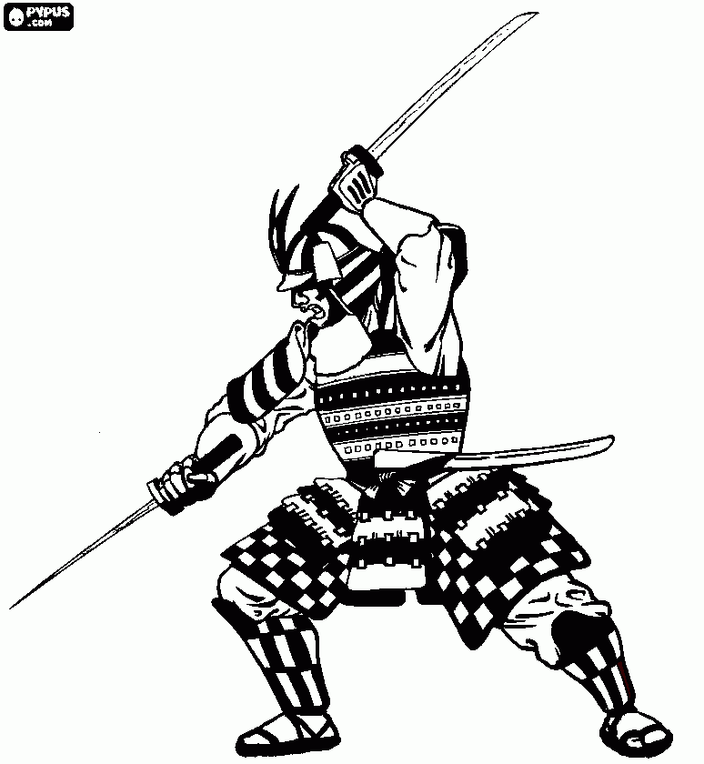 SAMURAI TATOO para colorir e imprimir