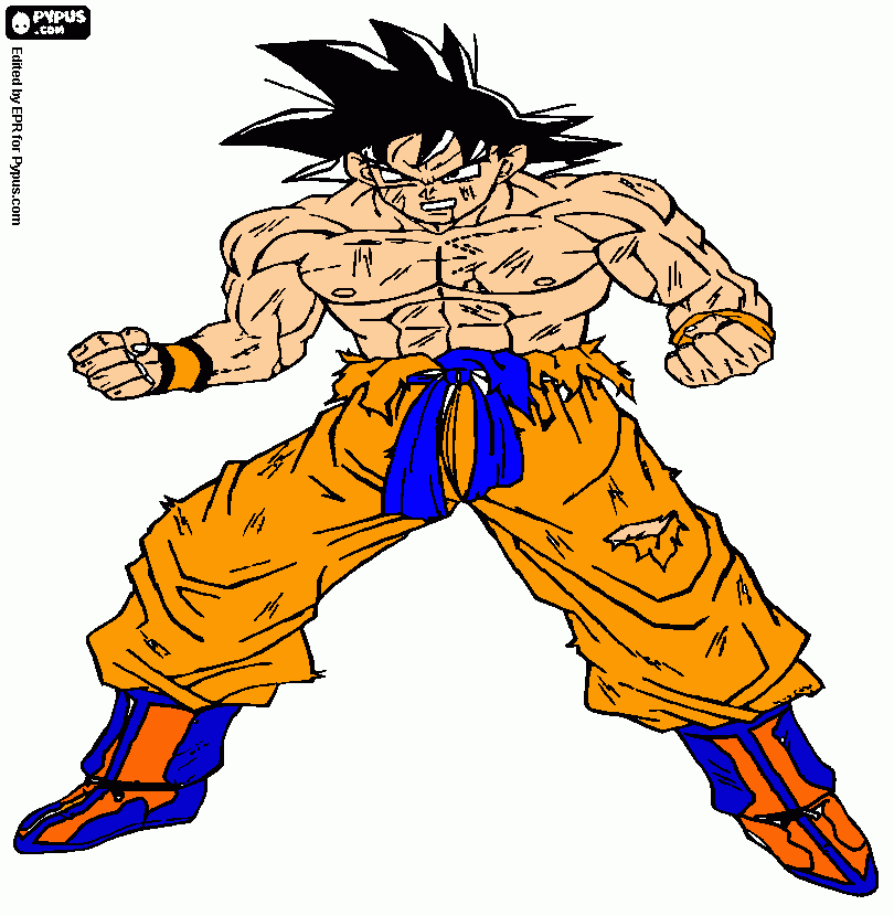 san goku para colorir e imprimir