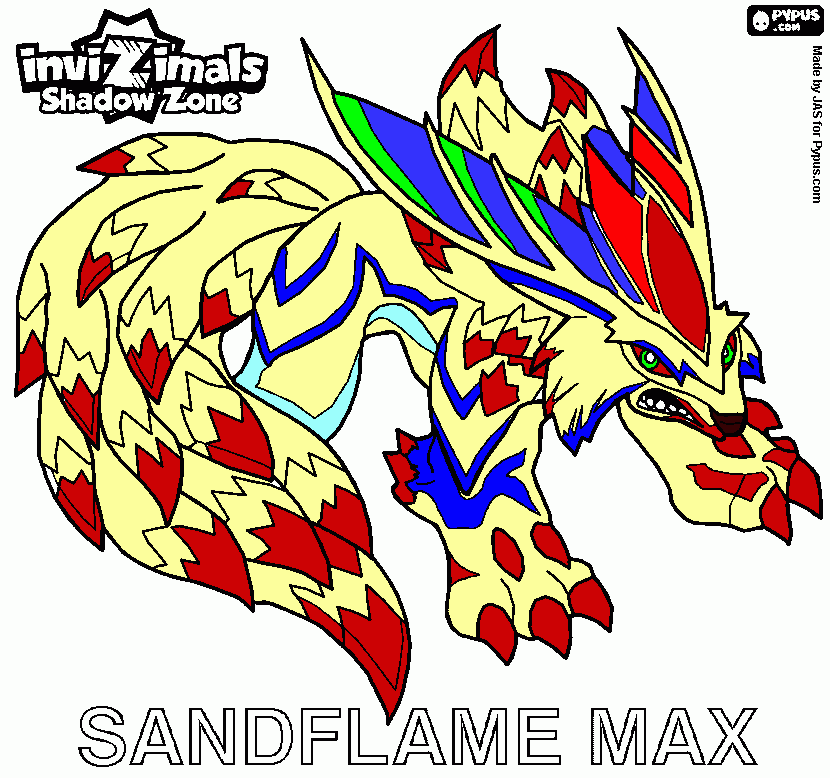 SANDFLAME MAX para colorir e imprimir