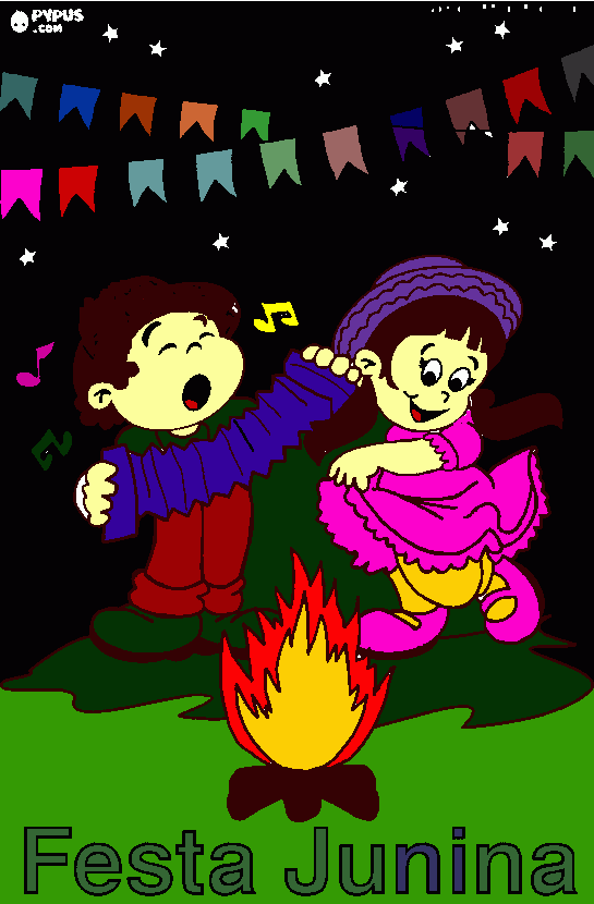 sao joao, festa junina para colorir e imprimir