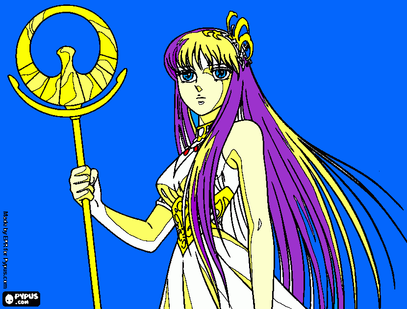 Saori kido(atena) para colorir e imprimir