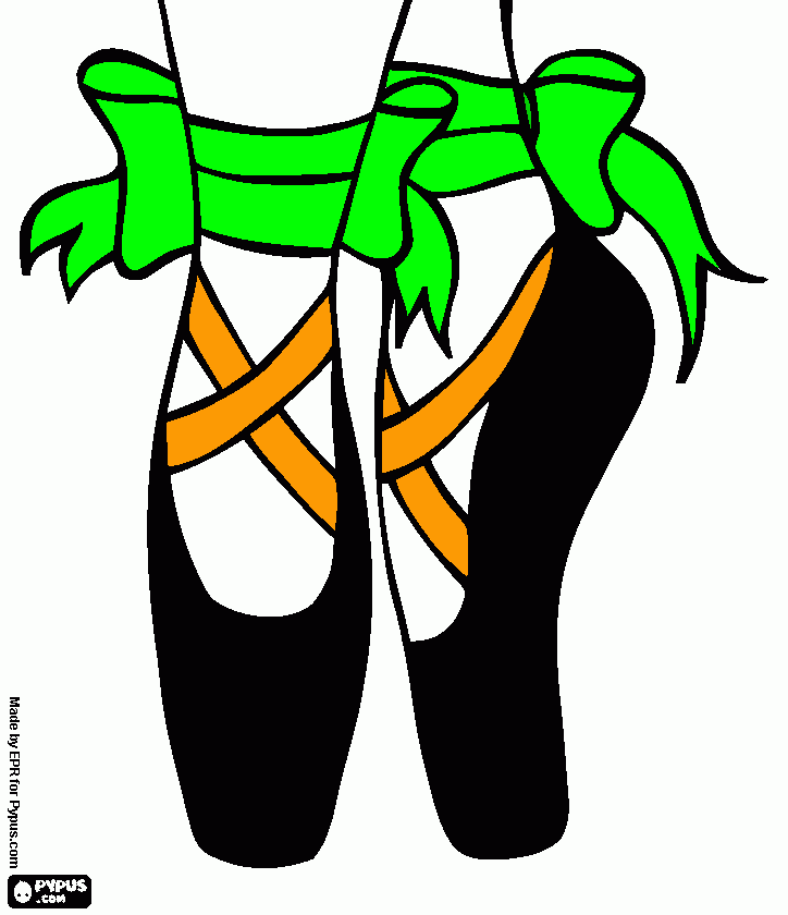 sapatilha coreografia para colorir e imprimir