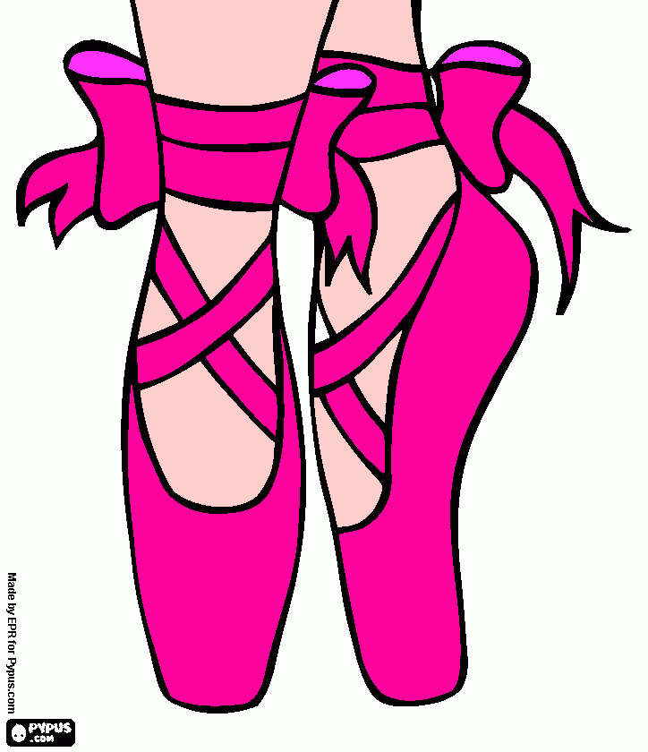 sapatilhas de ballet para colorir e imprimir