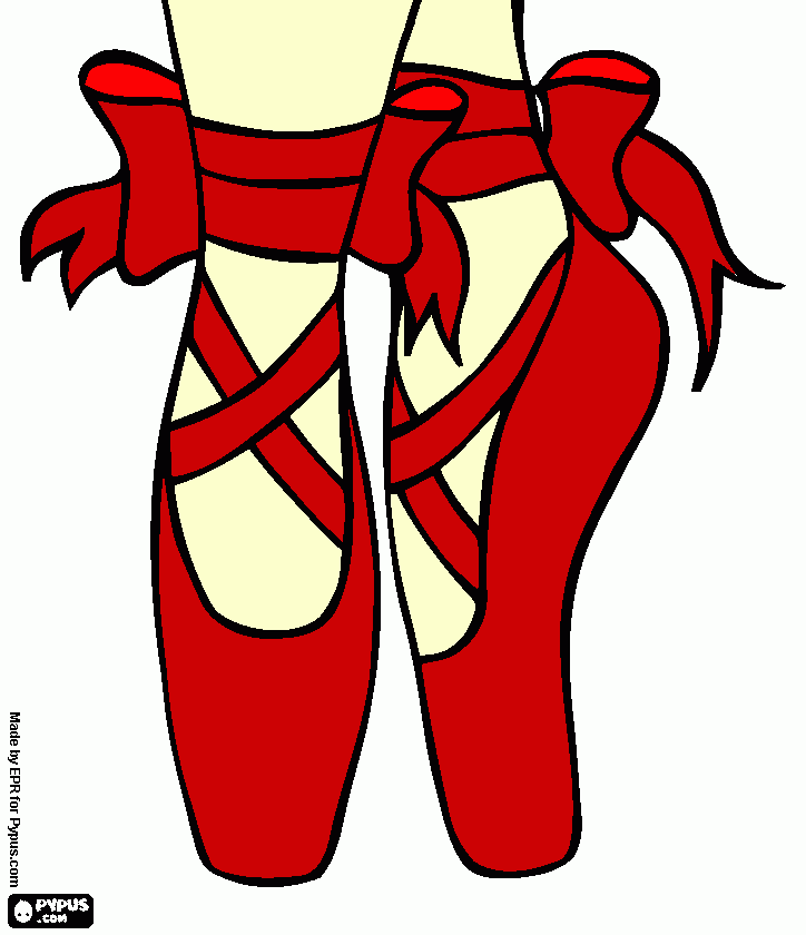 sapatinhos vermelhos para colorir e imprimir