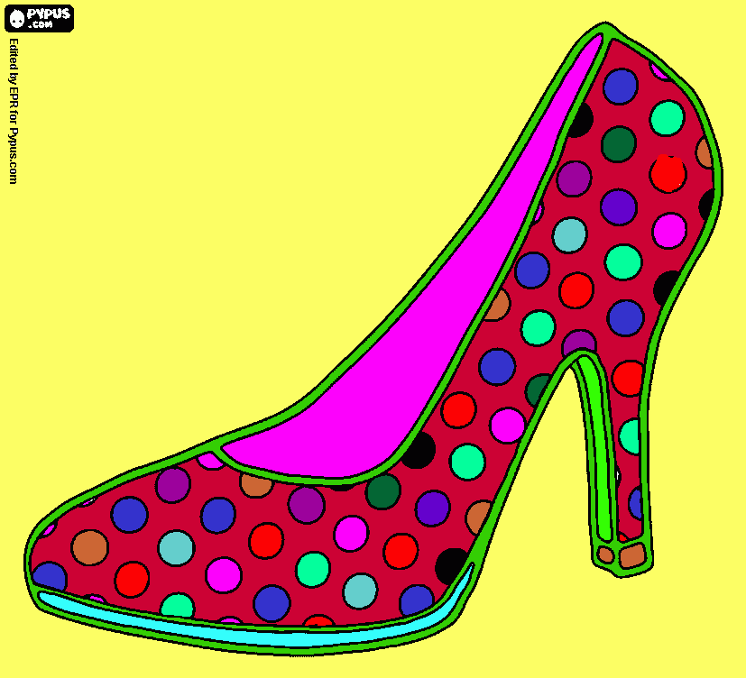 sapato alto para colorir e imprimir