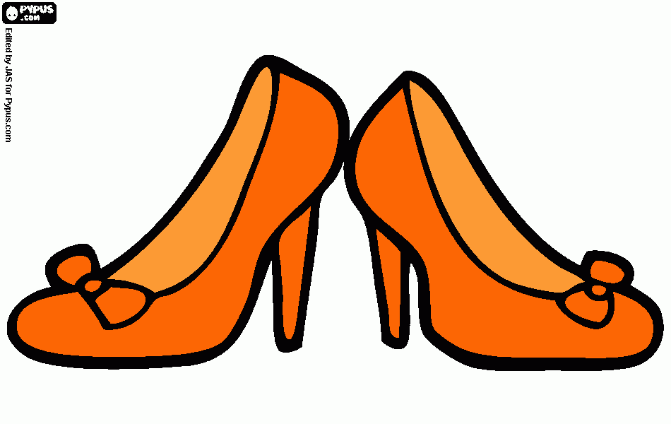 Sapato laranja para colorir e imprimir