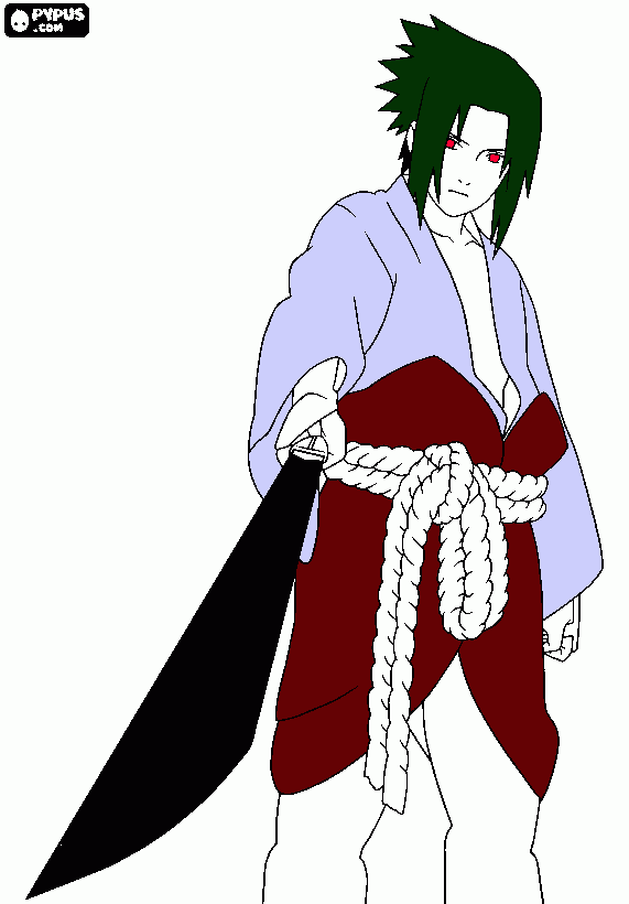 sasuke  uchira para colorir e imprimir