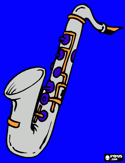 sax sofone para colorir e imprimir