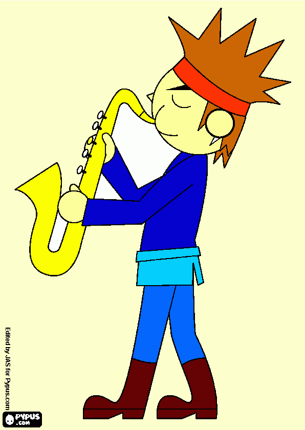 SAXOFONISTA para colorir e imprimir