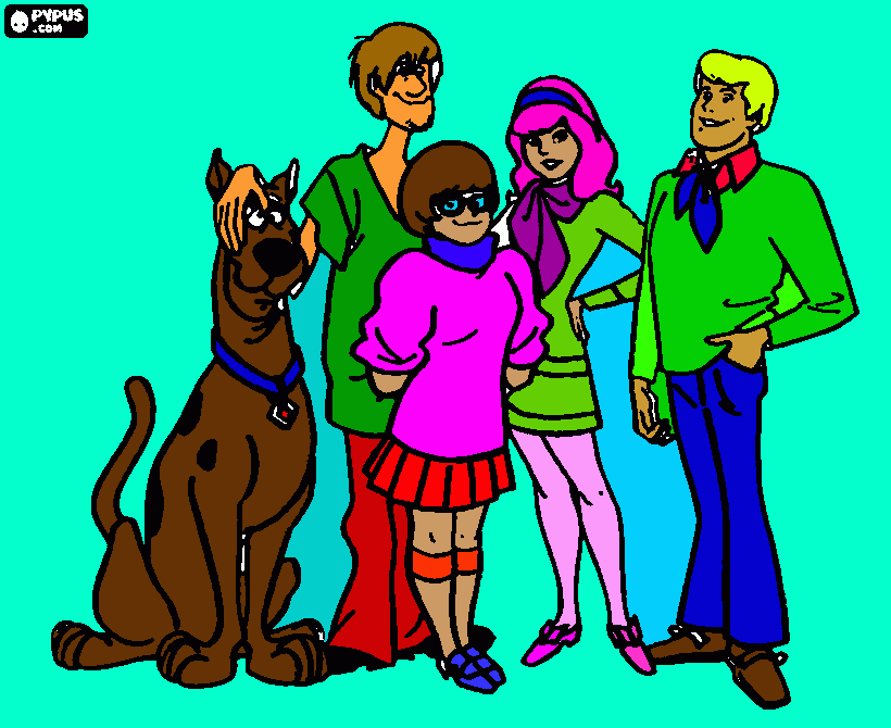 scooby   doo   salsicha  velma  dafne  frede para colorir e imprimir