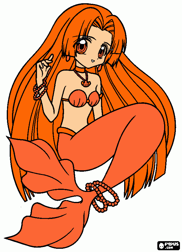 seira emforma de sereia para colorir e imprimir