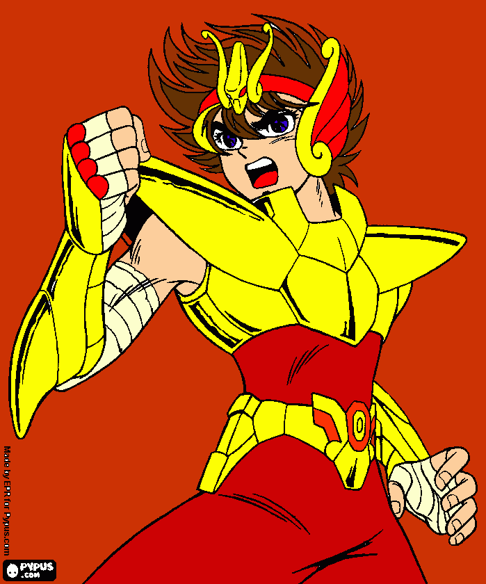 seiya armadura de ouro para colorir e imprimir