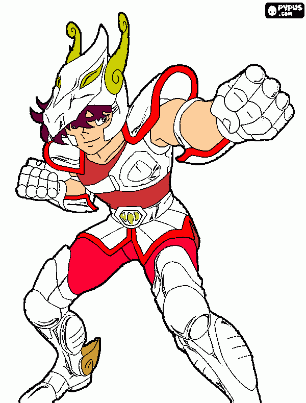 seiya de pegaso,o imortal mais poderoso do mundo para colorir e imprimir