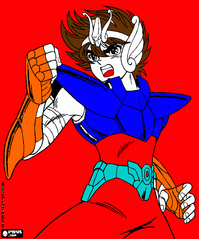 seiya de pegasu para colorir e imprimir