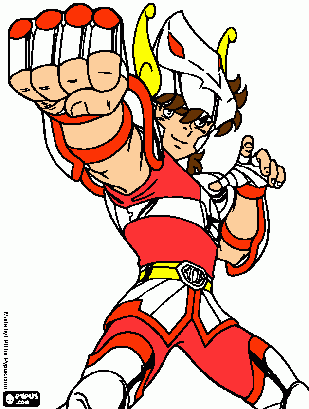 Seiya de pégasus para colorir e imprimir
